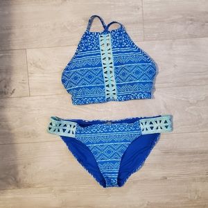 Aerie Two Piece Halter Swimsuit Bikini